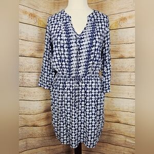 Lucky Brand Blue Print Lightweight Dress Size Large
